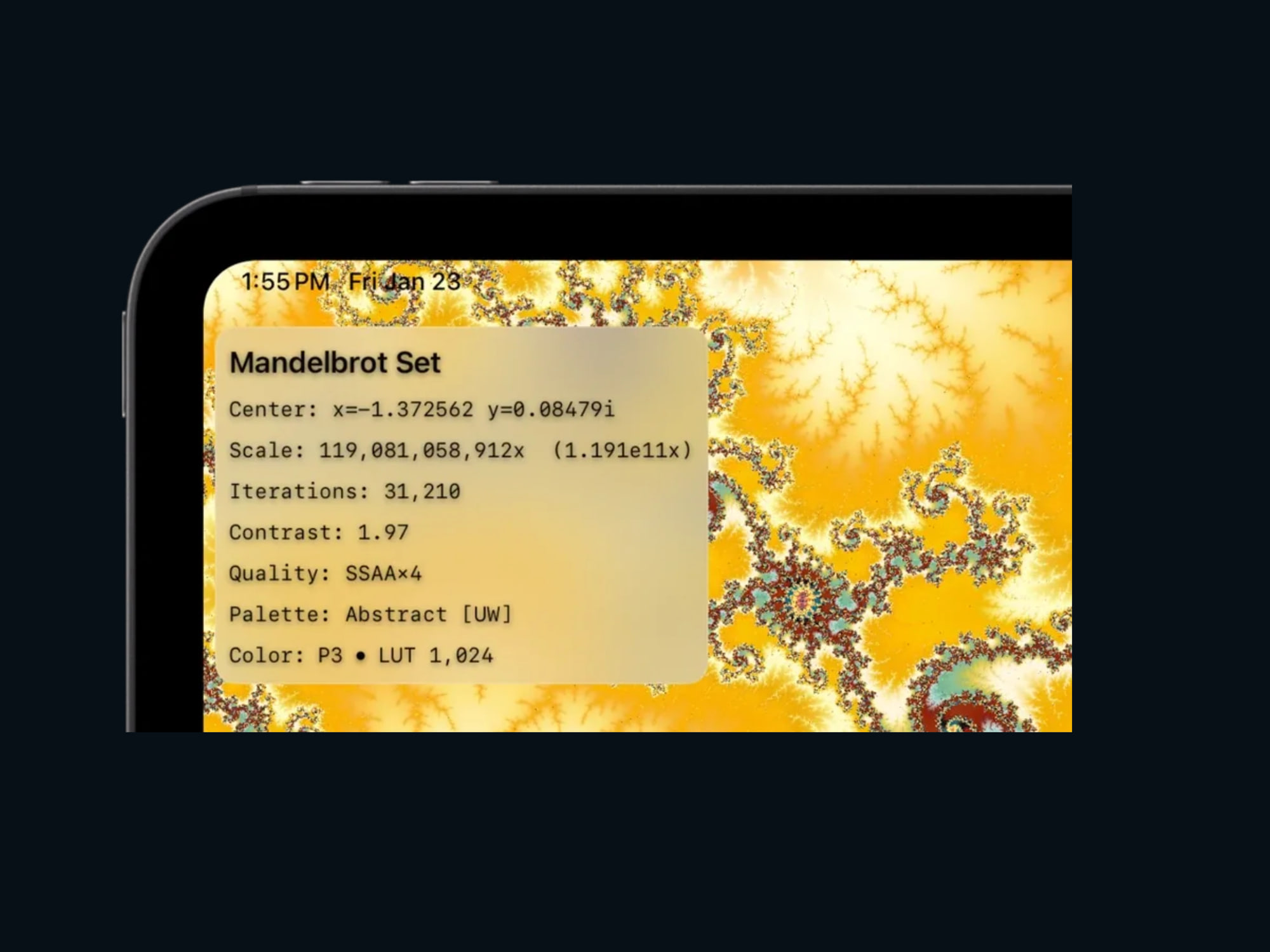 Fractal artwork accompanying The Mandelbrot Metal HUD: Design, Meaning, and How to Read It