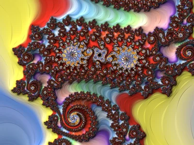 Red 3D Spirals fractal preview
